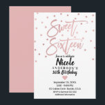 Convite Rosa Dourado Rosa Moderno Script Doze Anos<br><div class="desc">Convite personalizado</div>