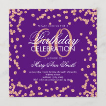 Rosa Dourado Roxo 60º Aniversário Glitter Confetti