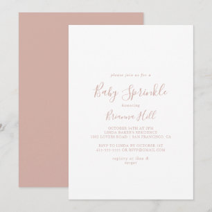 Convite Rosa, Dourado, Simple Minimalist Baby Sprinkle