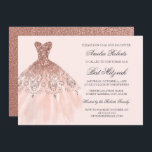 Convite Rosa Dourado Sparkle Dress Bat Mitzvah<br><div class="desc">Mais opções de cores na Loja Little Bayleigh!</div>