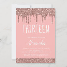 Rosa Dourado Sparkle Glitter 13 Treze Aniversário