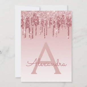 Convite Rosa Dourado Sparkle Glitter Doce Dezesseis Aniver