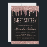 Convite Rosa Dourado Sparkle Glitter Doce Dezesseis Aniver<br><div class="desc">Cor-de-rosa-azul - Convite de aniversário Dourado e cintilante preto brilhante Doce 16. Este é o perfeito 16 anos de Aniversário convite para um Rosa moderno Dourado e brilhante Festa de aniversário brilhante brilhante brilhante brilhante brilhante brilhante. Entre em contato com o designer para encontrar itens personalizados correspondentes.</div>