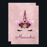 Convite Rosa Dourado Sparkle Unicorn Doce Dezesseis Aniver<br><div class="desc">Rosa Dourado e Burgundy Sparkle Unicorn Princesa Doce Dezesseis Monogramas Nome e Convite de aniversário Inicial. Este convite é perfeito para a Festa de aniversário Dourada - Rosa e Borgonha Marsala Sparkle Sweet 16,  que pretende celebrar na Rosa Rosa Rosa Rosa Rosa,  Dourada.</div>