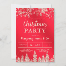 Convite Rosa dourado, vermelho-neve, metal, Natal