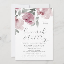 Convite Rosa Dusty Watercolor Bridal Brunbble Chá