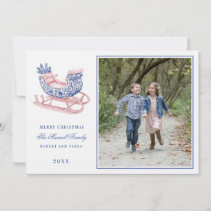 Convite Rosa e Azul, Damask Sleigh do Grande Milênio