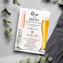 Convite Rosa e Brews Casais Casando Eucalyptus Greenery