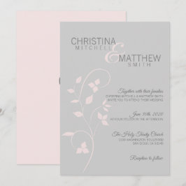 Convite Rosa e Casamento de Vinha de Cinza Rosa-Rosa Delic