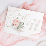 Convite Rosa e Dourado É Um Chá de fraldas De Boho Floral<br><div class="desc">Prado-pampas,  flores cor-de-rosa,  verde-sábio - convites para duches de bebês marrom,  dourado e cor-de-rosa - É Uma Menina</div>