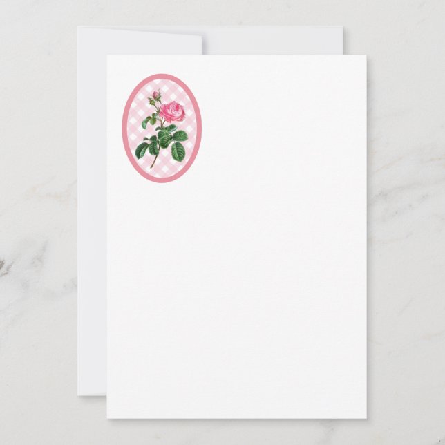 Convite Rosa e Gingham (Frente)