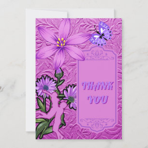 Convite Rosa e Violeta Obrigado Casamento Islâmico