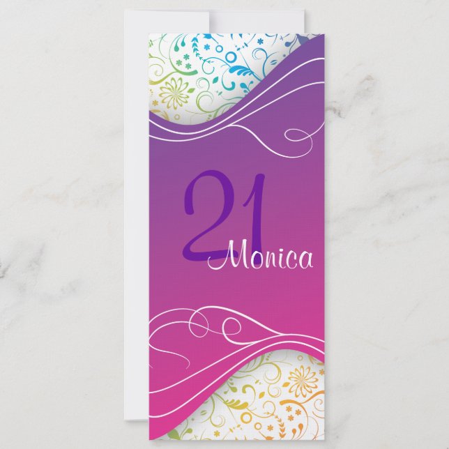 Convite Rosa Elegante (Frente)