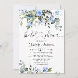 Convite Rosa Elegante Eucalyptus Blue