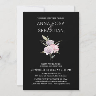 Convite *~* Rosa Elegante PINK Floral AR15 RSVP Casamento