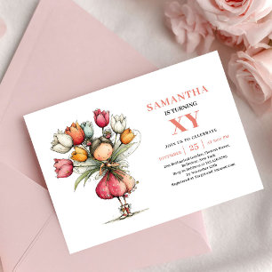 Convite Rosa Fantasia para 4º Aniversário da Menin
