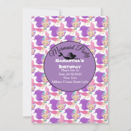 Convite Rosa Festa da Sereia Roxa
