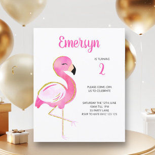Convite Rosa Flamingo Flamingo, Cuta Água BUDGET