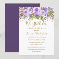 Rosa Floral Brilho Dourado Roxo Renovação de Voto