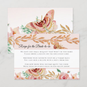 Convite Rosa Floral Dourado Elegante Elegante Negra