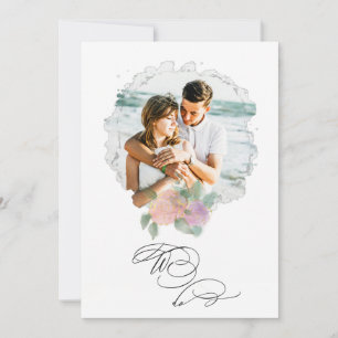 Convite *~* ROSA Flower PHOTO RSVP + QR AR6 Wedding Invit