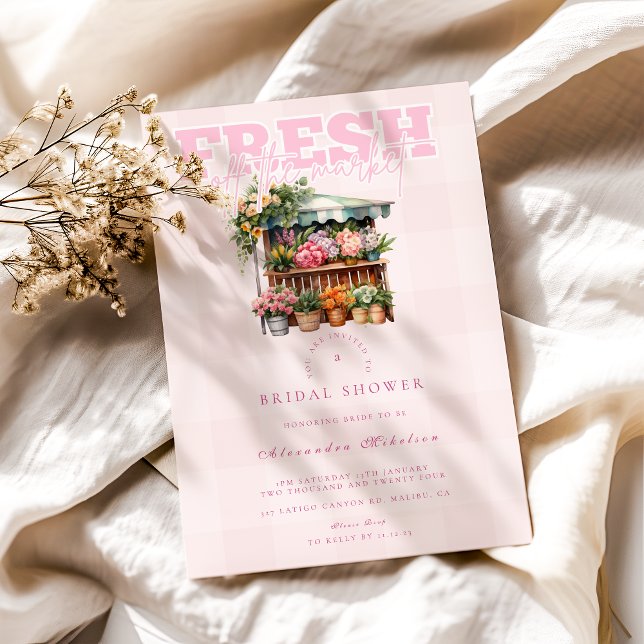 Convite Rosa fora do Chá de panela de mercado (Criador carregado)