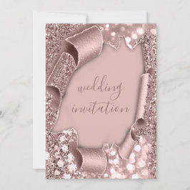 Convite Rosa Frame Weding Glitter Bridal
