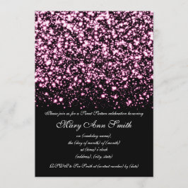 Convite Rosa Glam da meia-noite do partido do doce