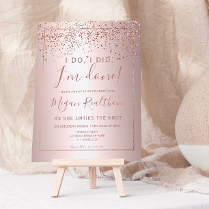 Convite Rosa gold confetti divórcio metálico