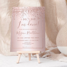 Rosa gold confetti partido de divórcio metálico