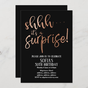 Convite Rosa Gold Foil, é uma festa surpresa