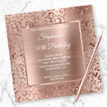 Convite Rosa Gold Foil Leopard Glam 50º Aniversário<br><div class="desc">Crie o seu próprio convite para comemoração de aniversário em forma de quadrado de na moda marco de rico para ela. Rosa de ouro decorativo e design de impressão do leopardo ombre e folha esfregada com uma cobertura de papel de metal ombre com rosa de ouro quadrado e escovado para...</div>