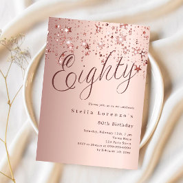 Convite Rosa gold stars script 80