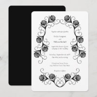 Rosa gótica moderna suga casamento preto e branco