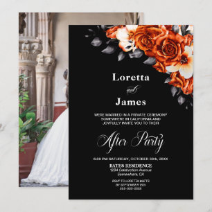 Convite Rosa Laranja Queimada Floral Casamento Depois da F