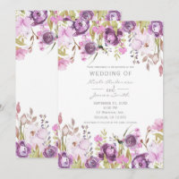 Rosa Lavanda Lilás Floral Casamento Aquarela