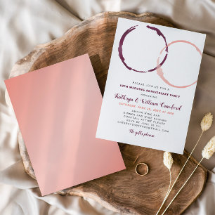 Convite Rosa Manchas de Vinho e Casamento Burgundy Anivers