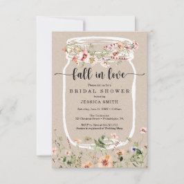 Convite Rosa Mason Jar, Chá de panela de flor selv