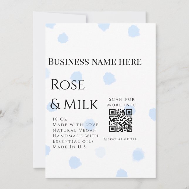 Convite Rosa milk handmade soap business código QR add det (Frente)