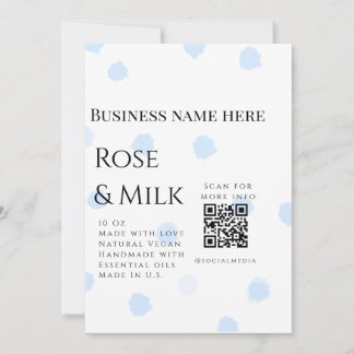 Convite Rosa milk handmade soap business código QR add det