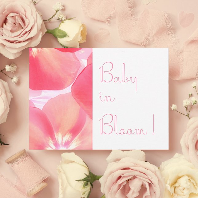 Convite Rosa no Chá de fraldas Bloom (Beautiful botanical Baby in Bloom invitations and partyware.)
