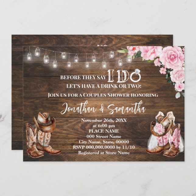 Convite Rosa Ocidental Antes que digam que eu faço Chá Cas (Frente/Verso)