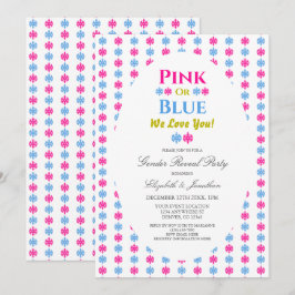 Convite Rosa Ou Azul Nós Amo-Te A Revelação De Gênero Em F