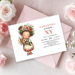 Convite Rosa Pastel Caprichoso para Aniversário de