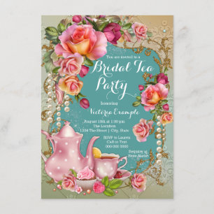 Convite Rosa Pearl Bridal Tea Party