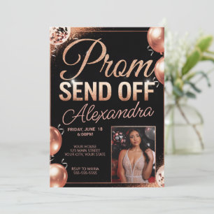 Convite Rosa personalizado Baile de formatura Dourado Envi