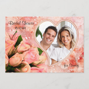 Convite Rosa Petal Heart - Chá de panela