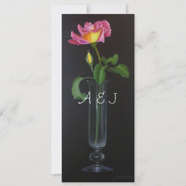 Convite Rosa Piccadilly Casamento Personalizado (Frente)