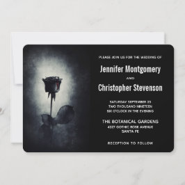 Convite Rosa preto moderno Derrubando Casamento Sanguíneo 