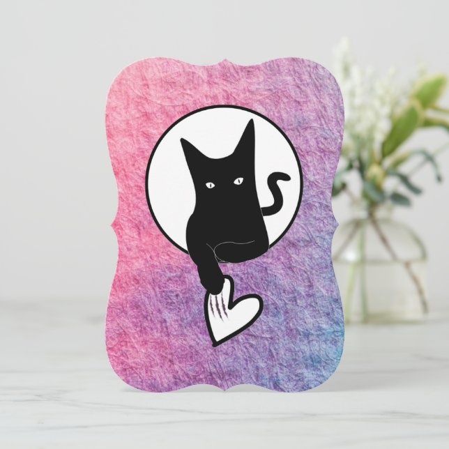 Convite rosa projetado pela poeta Adiela Akoo (Em pé/Frente)